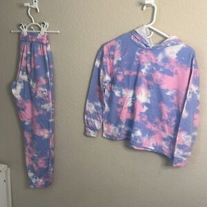 Kids girls tie die sweat suit sz 12-14